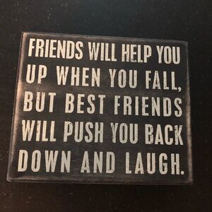 NWT 100% Wood Primitives by Kathy Classic Box Sign  6“ x 7“ x 1.25” Black